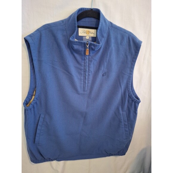 PETER MILLAR Men's Blue Sleeveless Golf Vest Size XL Casual Pullover Wool - Picture 10 of 10